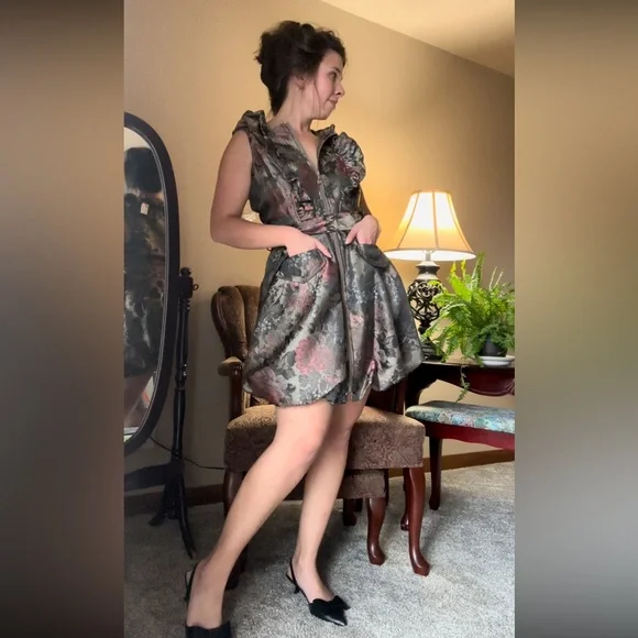 NWT Samuel Dong Jacquard Bubble dress - Picture 4 of 11